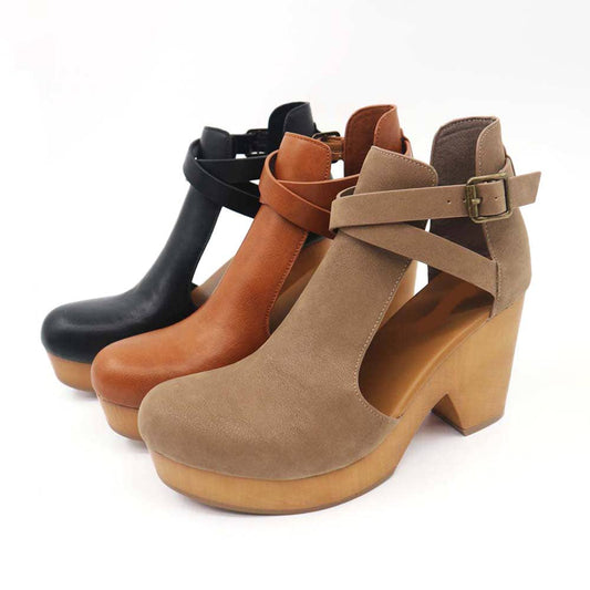 CUT OUT CLOG-STYLE BOOTS