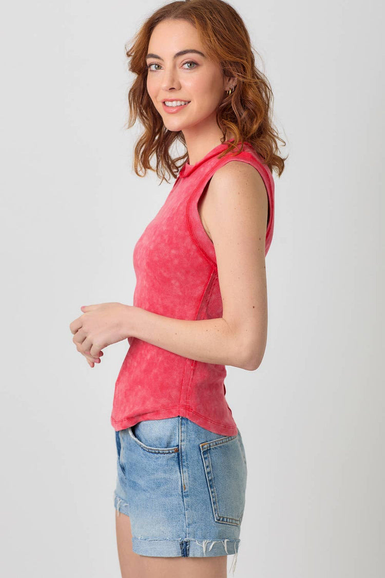 Exposed Seaming Ribbed Tank