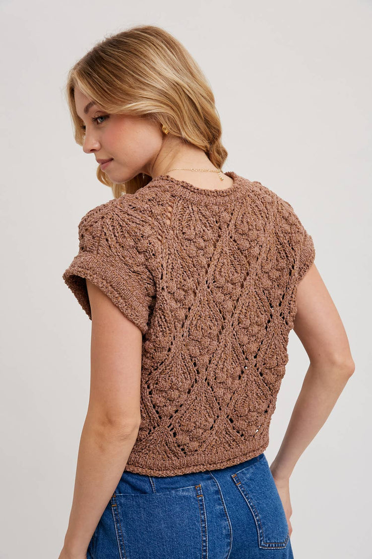 Knit Sweater Short Sleeve Pullover