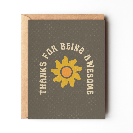 Thanks for Being Awesome - Surf Inspired Fall Thank You Card