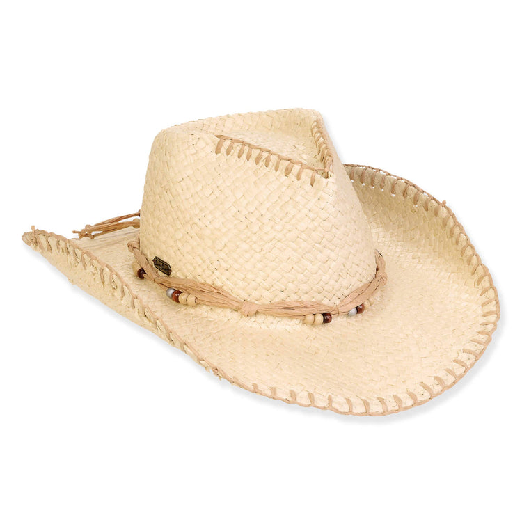 Ecru, Paper Straw Western, Brim 3.5"