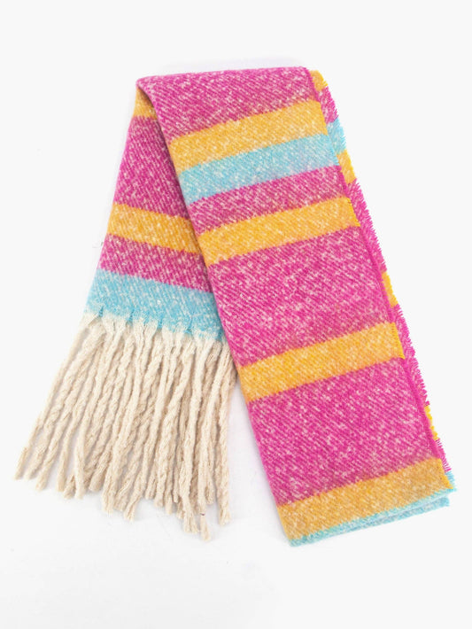 Dallas Heavyweight Scarf - Fuchsia, Stripe