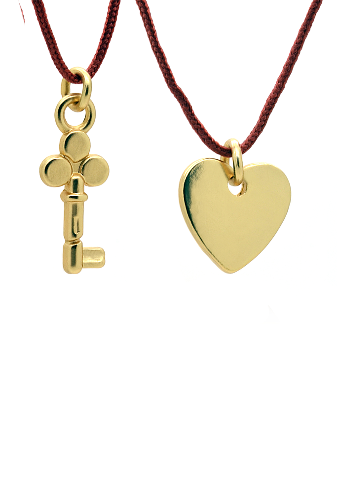 Friendship Necklace - Gold - KEY/HEART