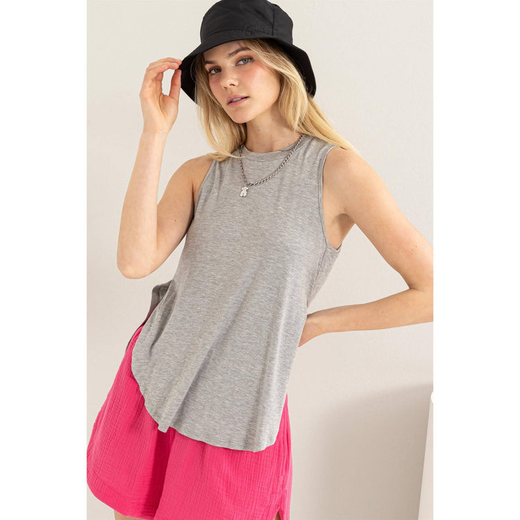 Curved Hem Jersey Top