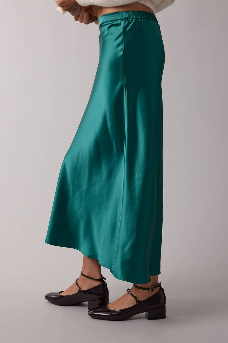 BASIC SATIN MIDI SKIRT