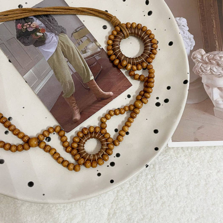 Beco - Brown Beaded Boho Belt - Y2K & Chic