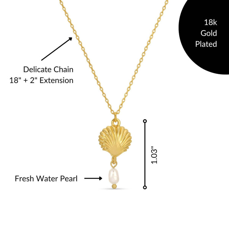 Coastal Charm Seashell & Pearl Necklace