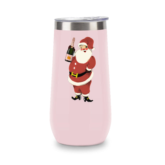 Champagne Tumbler- Red Santa w Champagne