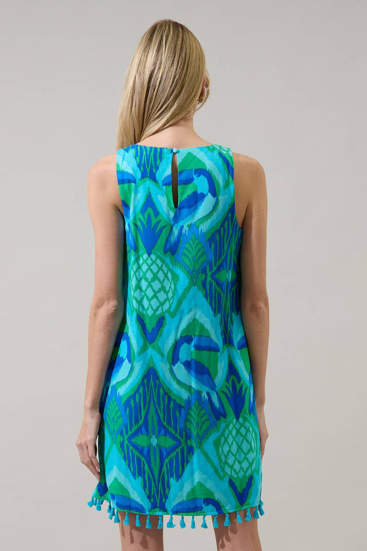 Blissy Tropical Winda Trapeze Mini Dress