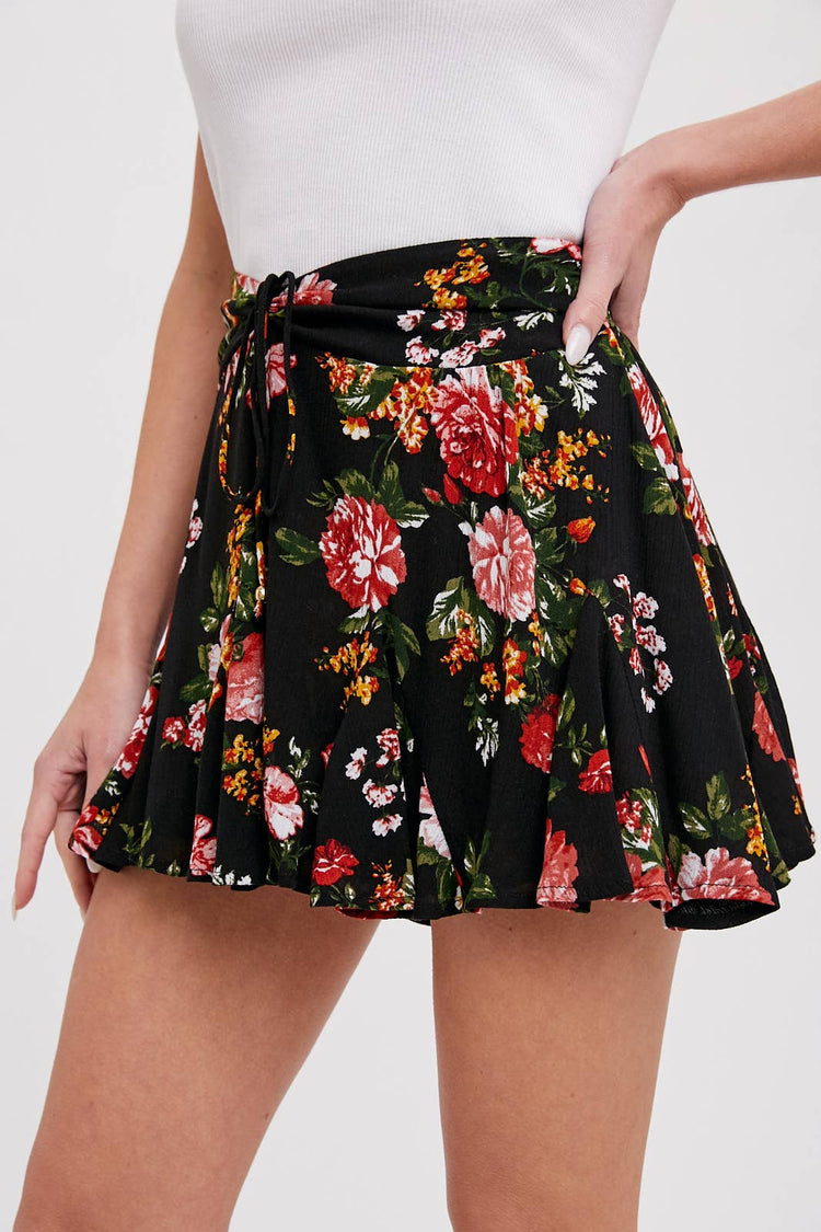 Floral Print Mini Skort