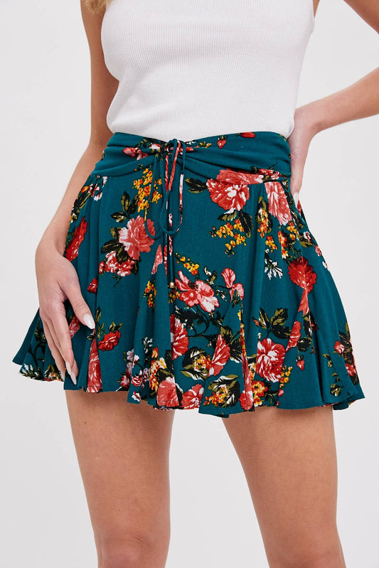 Floral Print Mini Skort