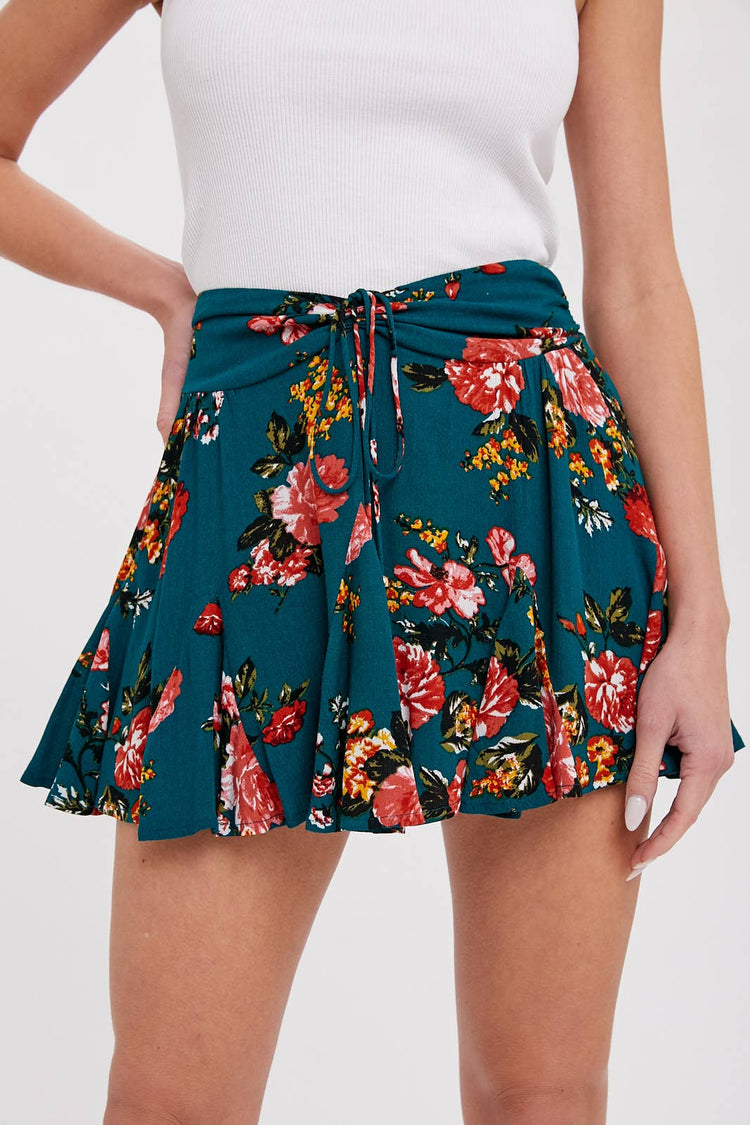 Floral Print Mini Skort