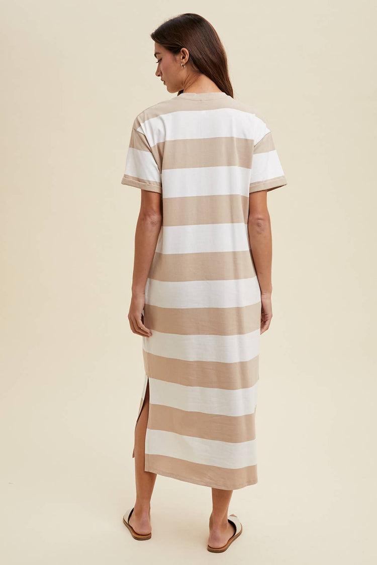 Striped Tee Shirt Midi Dress