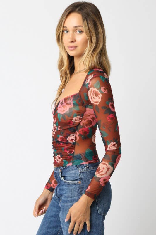 Marissa Floral Mesh Top