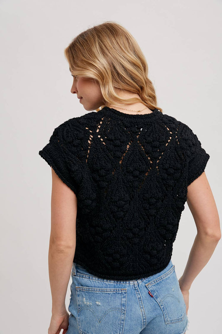 Knit Sweater Short Sleeve Pullover