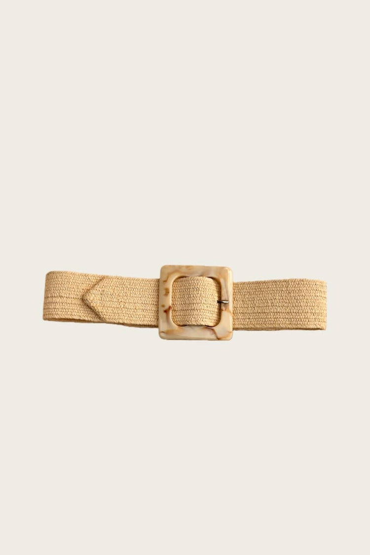Marbled Swirl Square Buckle Elastic Belt