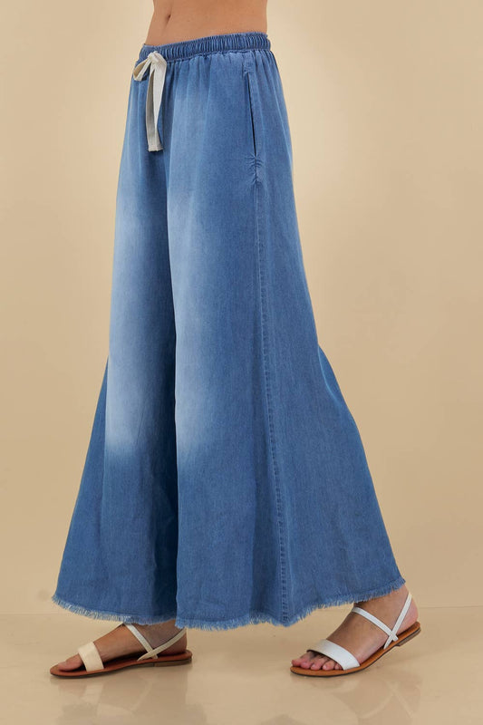 WIDE LEG DENIM PANTS