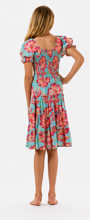Kids Makaha Dress - Seychelles Turquoise