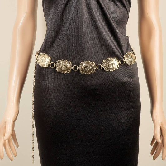 Intricate Western Concho Chain Belt