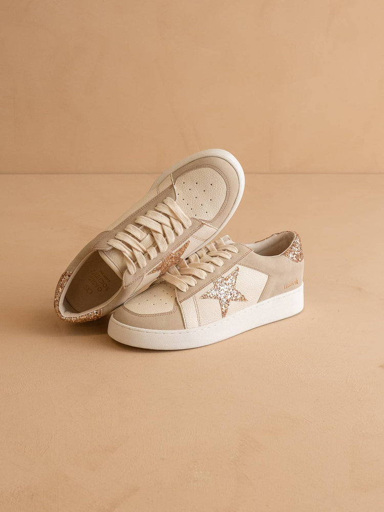 The Liberty Beige | Glitter Star Sneaker