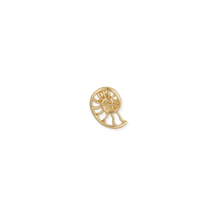 Coastal Charm Gold Nautilus Shell Post Earrings