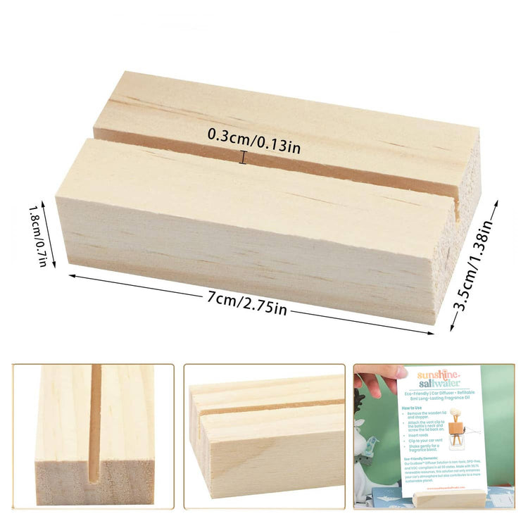 Car Diffuser + Refill Shelf Talker With Wood Block