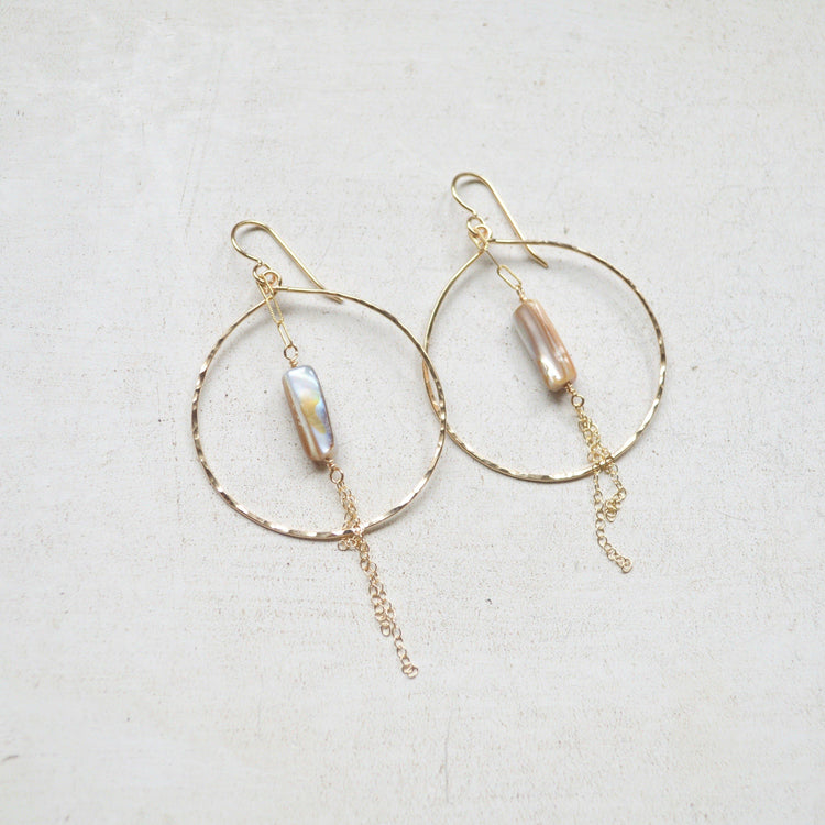 Mother of Pearl Hoop Earrings