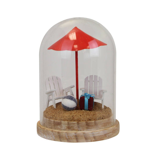 Wood W/Glass Dome Chairs Umbrella