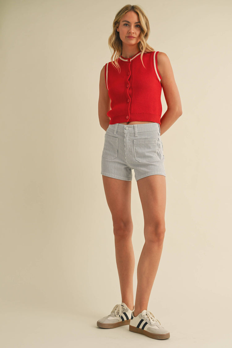 Stripe Patch Pocket Short