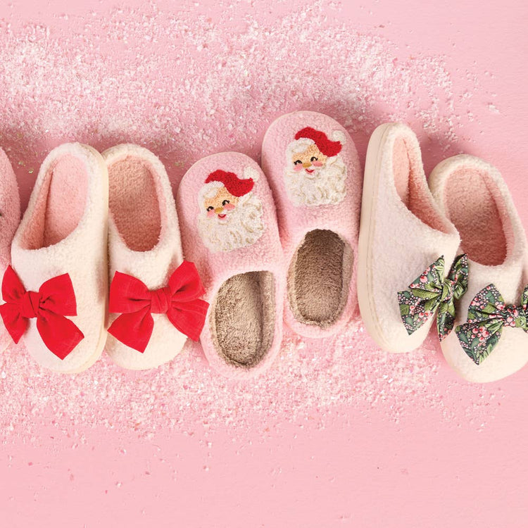 Fuzzy Slippers - Betty Bow Red