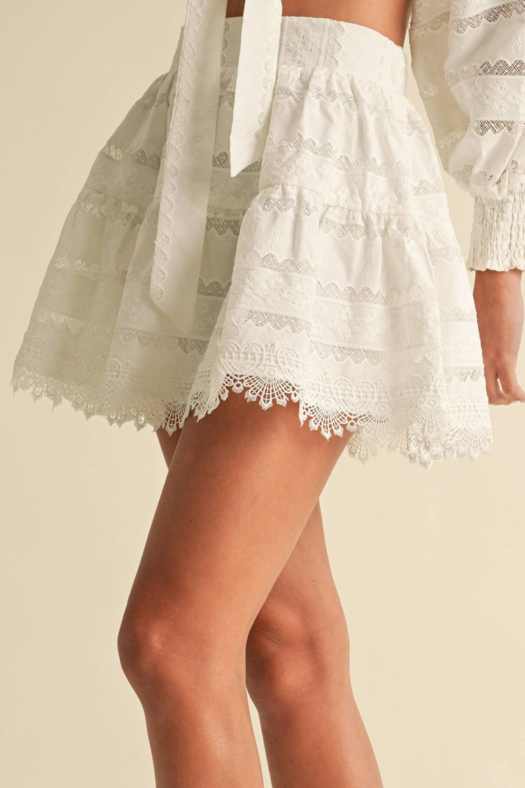 Lace Cotton MIni Skirt