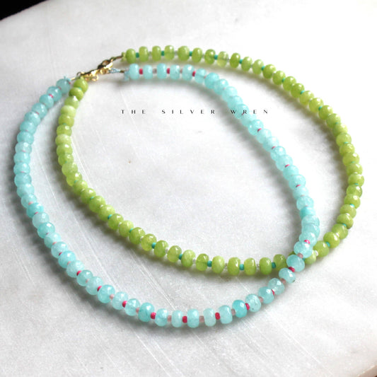 Islands Stone Candy Beaded Necklace, Trendy Colorful Beads
