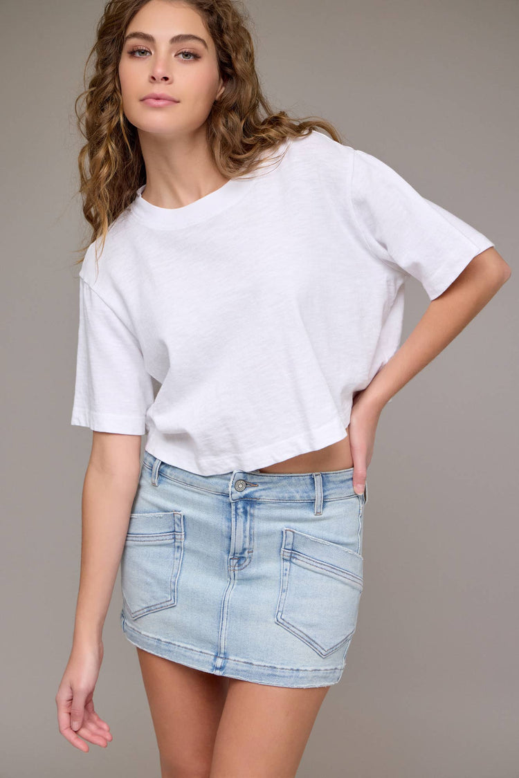 Light Patch Pocket Low Rise Mini Skirt