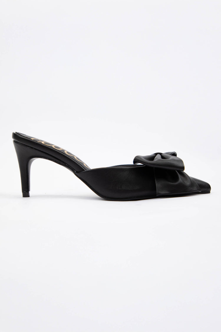 CAROL BIG BOW ON POINTED-TOE KITTEN HEEL