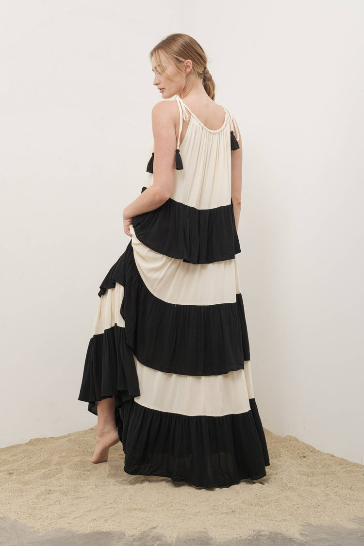 Color Block Tier Maxi Dress