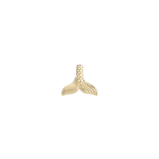 Coastal Charm Gold Mermaid Tail Post Earrings