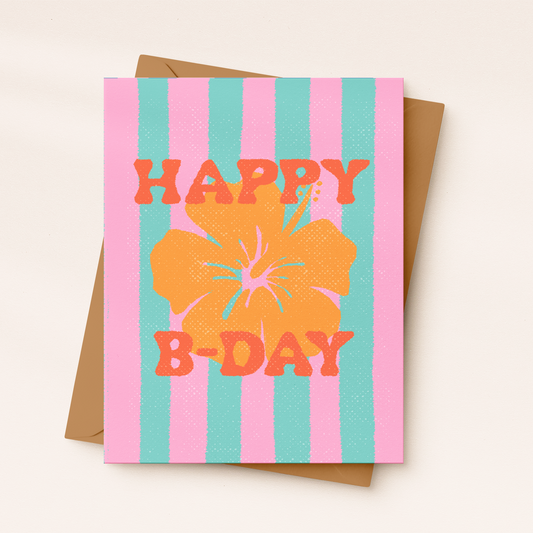 Summer Birthday Card | Tropical Birthday Card | Hibiscus