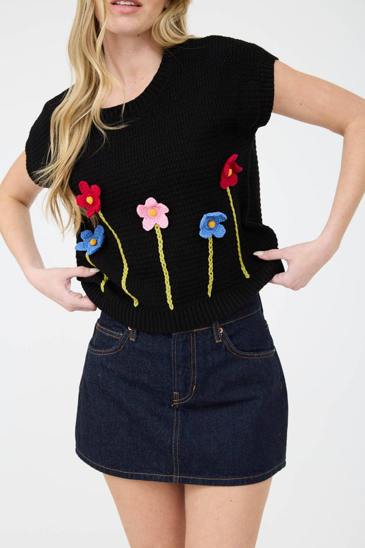 Crochet Floral Sweater