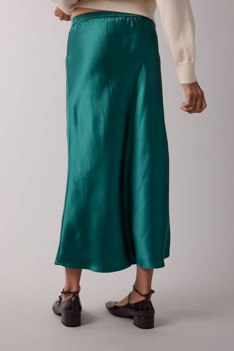 BASIC SATIN MIDI SKIRT