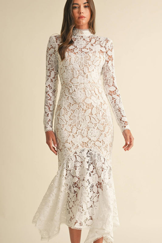 Floral Lace Midi Dress