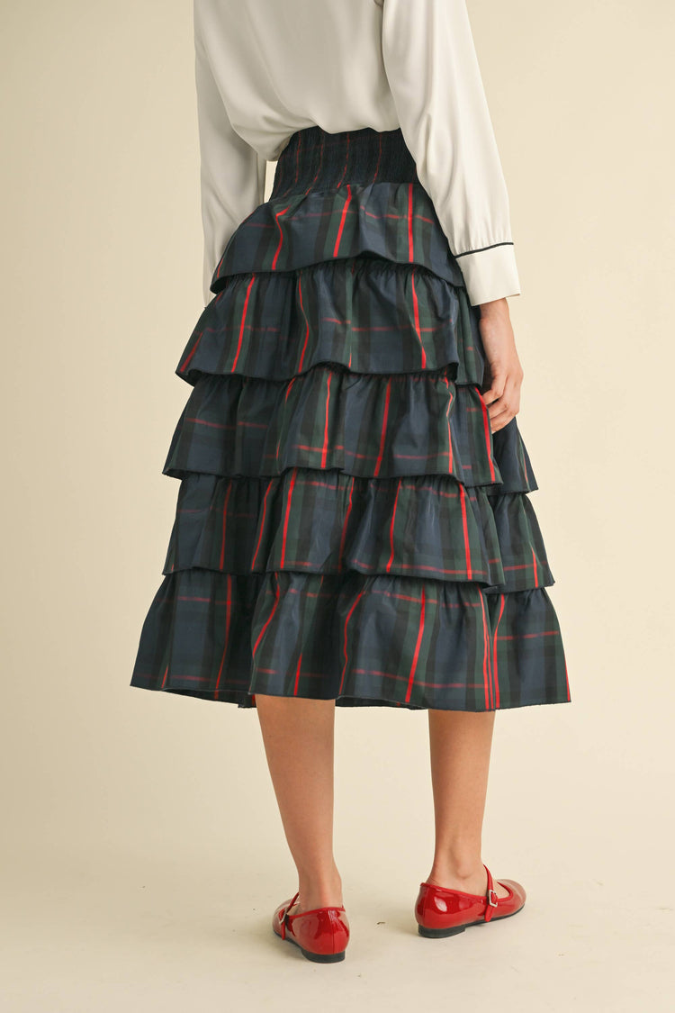 Plaid Tiered Skirt