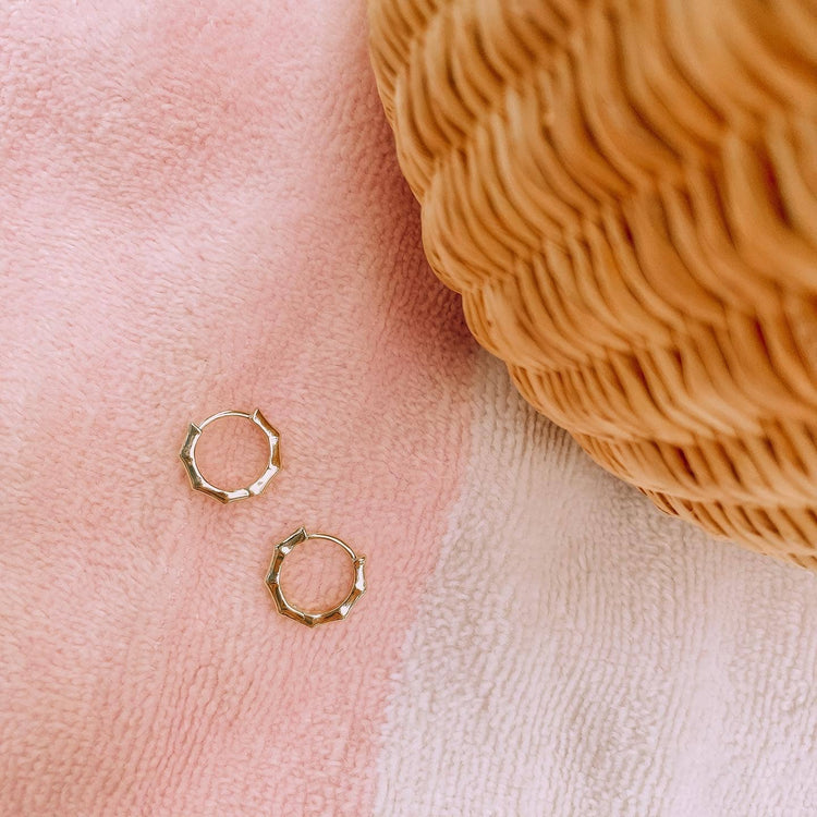 Bamboo Huggie Earrings