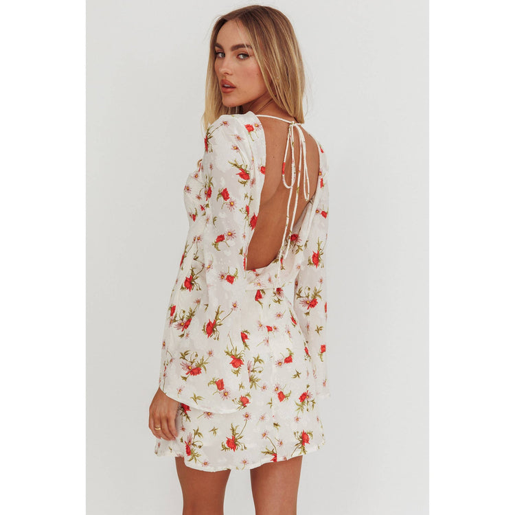 LONG SLEEVE FLORAL MINI DRESS