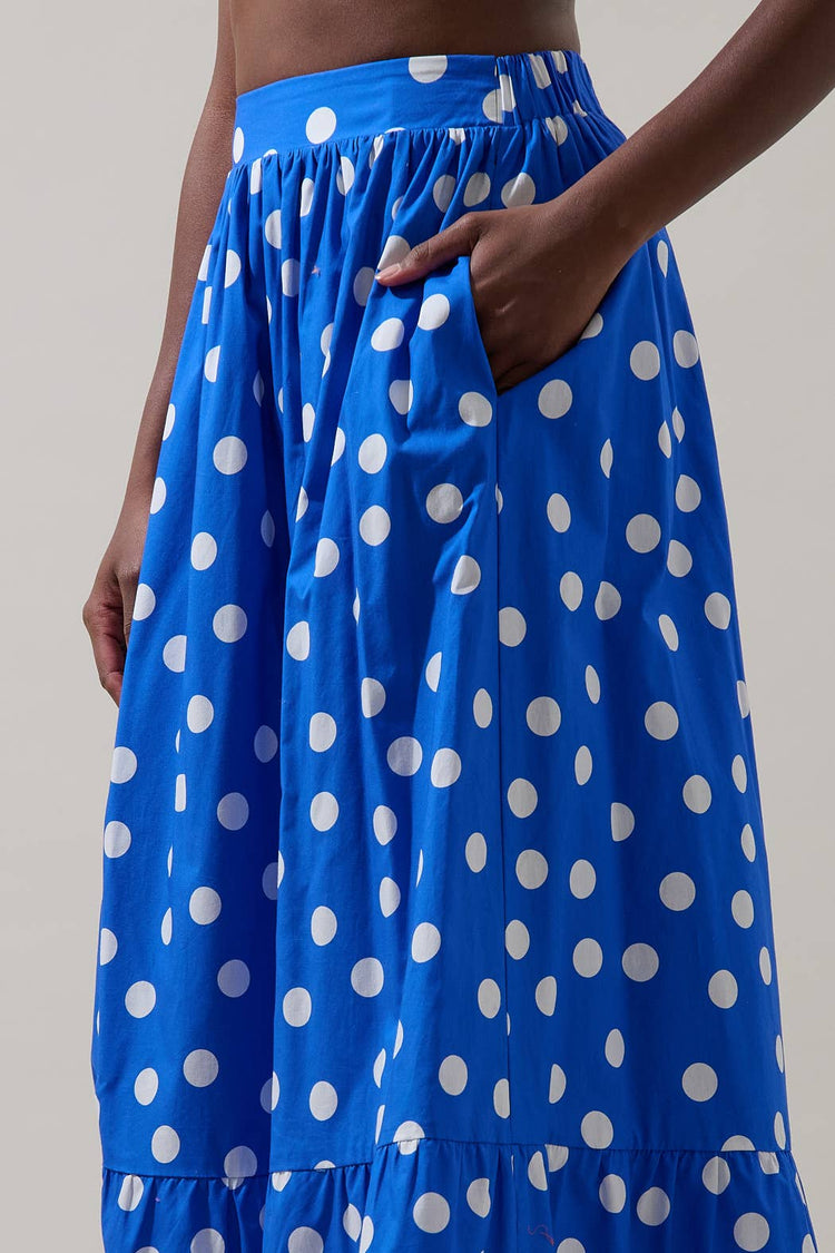 Katana Dot Pleated Maxi Skirt