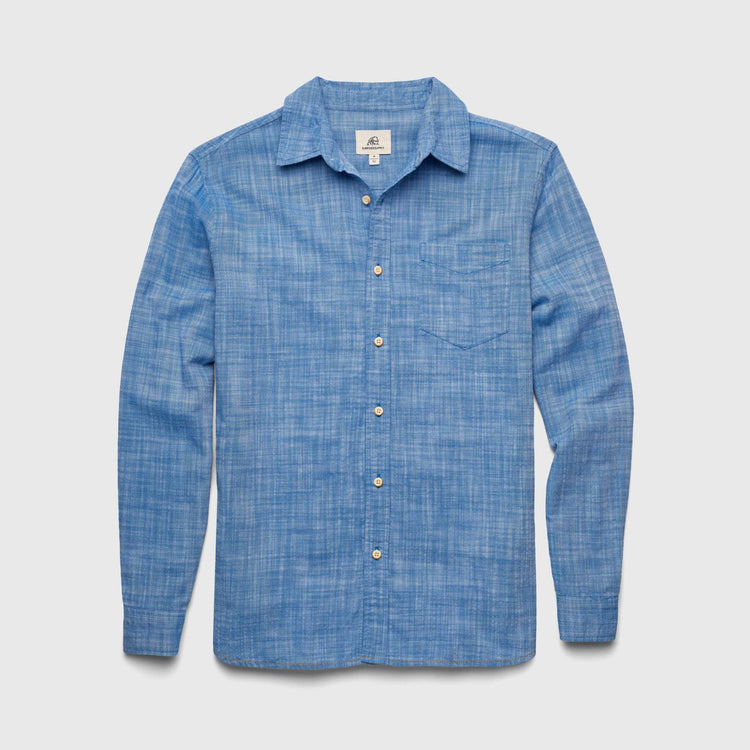 Brian 2 tone Slub Shirt - Strong Blue
