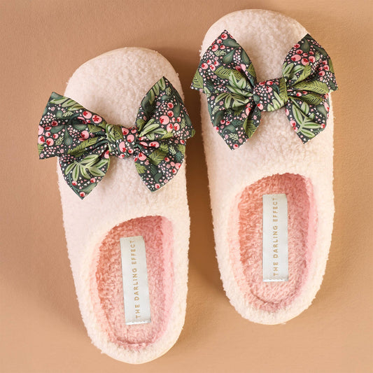 Fuzzy Slippers - Betty Bow Jolly Sprig