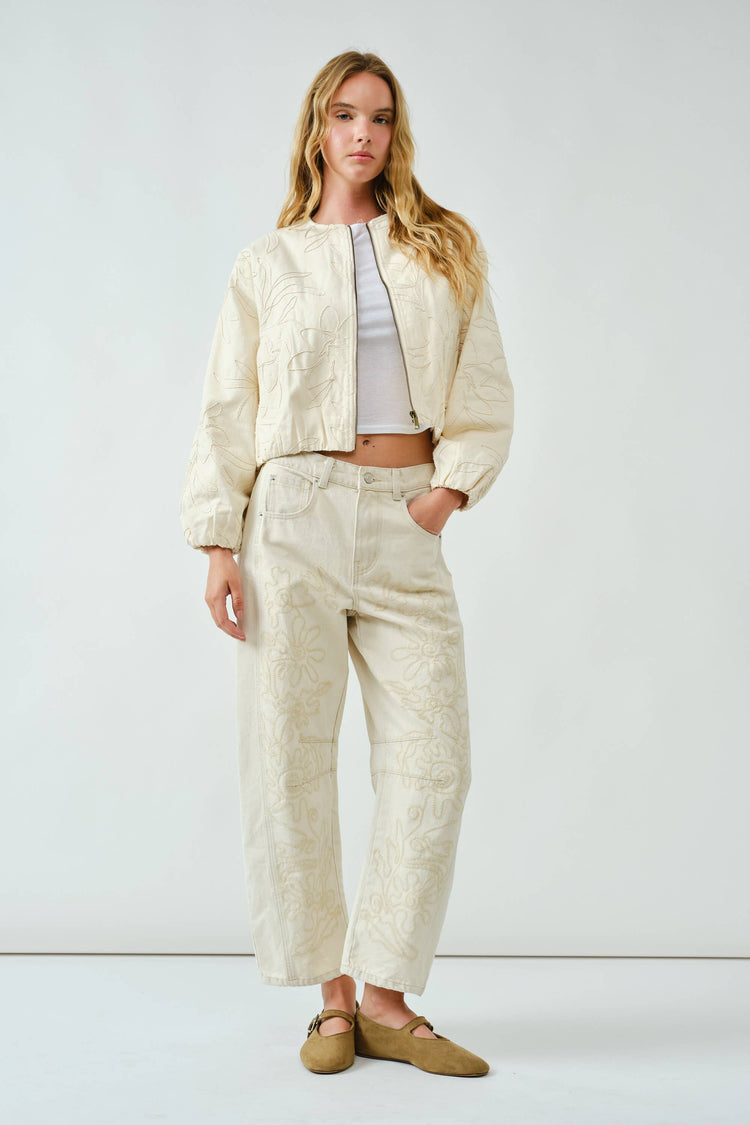 EMBROIDERED BOMBER COTTON JACKET