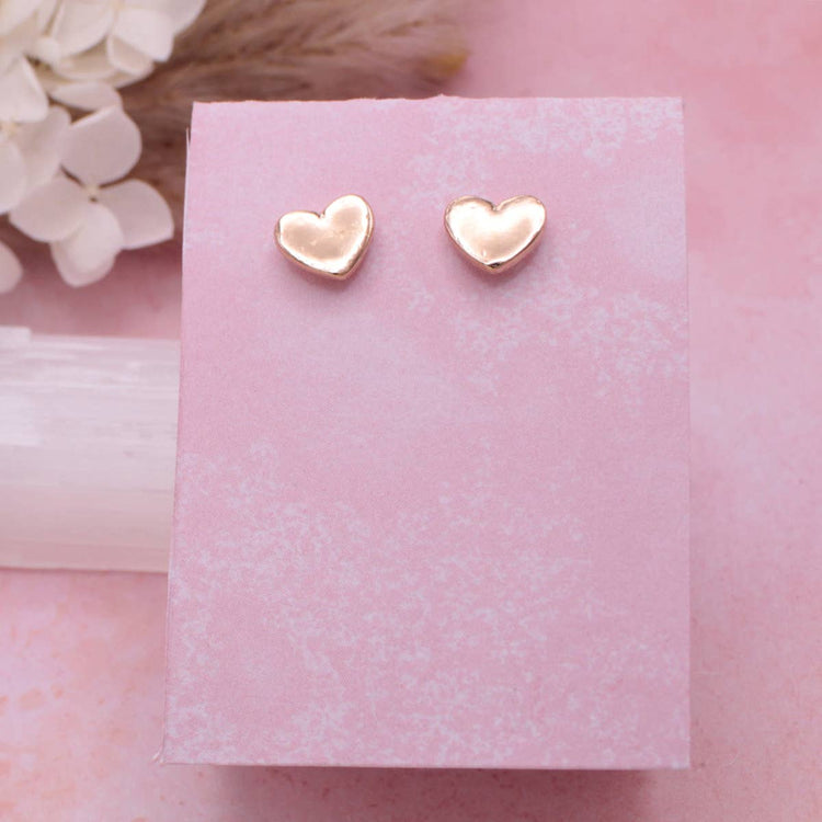 The Kiss Fine Art Gold Heart Earrings