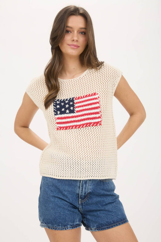 American Flag Crochet Sweater