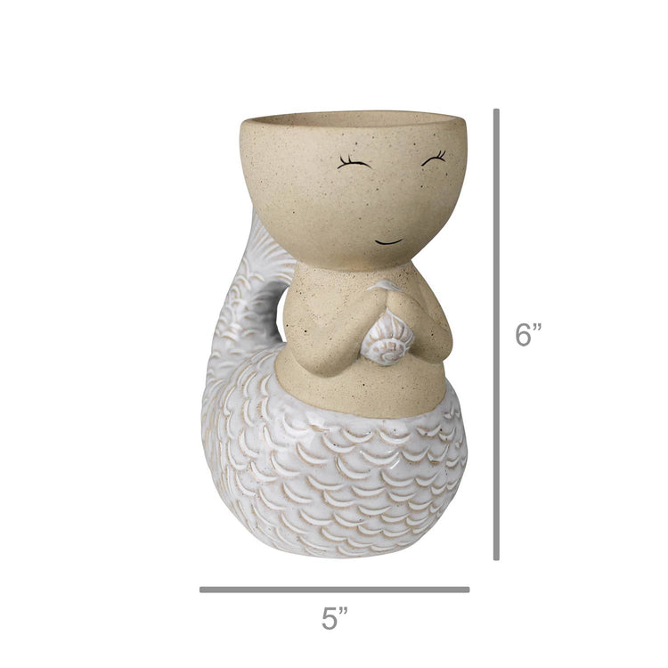 Swimming Mermaid Cachepot, Ceramic